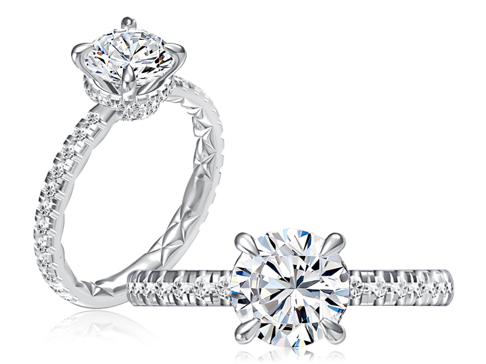 Hidden Halo Round Diamond Engagement Ring