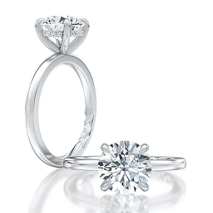 Classic Four Prong Round Cut Solitaire Diamond Engagement Ring