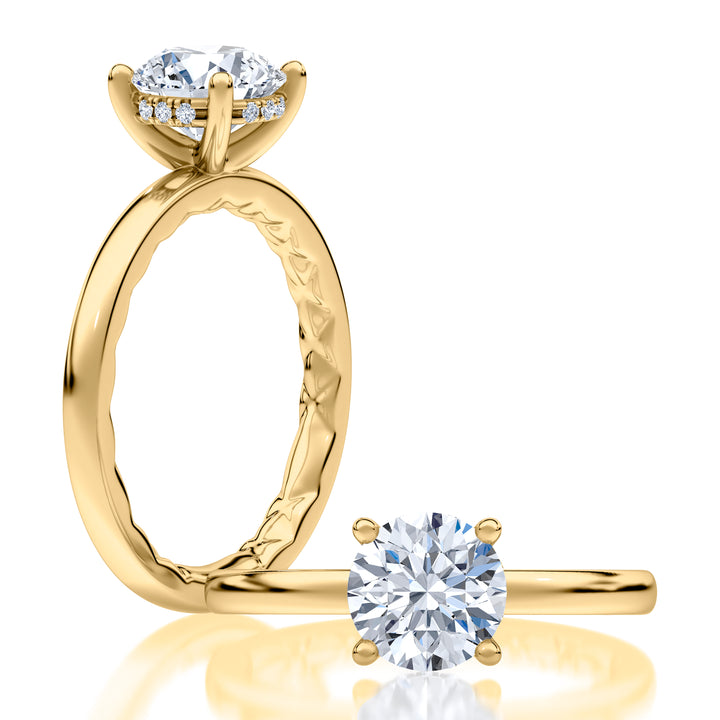 Solitaire Engagement Ring with Surprise Diamonds
