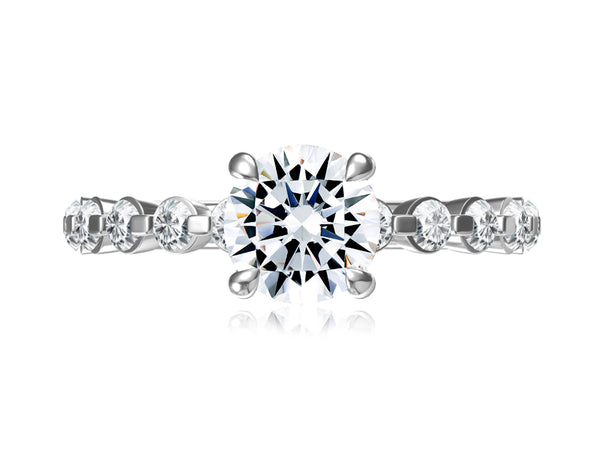 Floating Round Diamond Engagement Ring