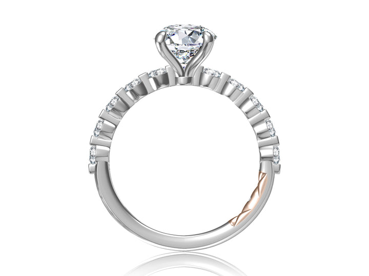 Floating Round Diamond Engagement Ring