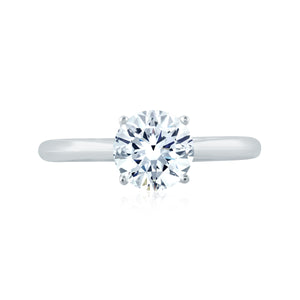 Solitaire Engagement Ring with Peek-a-Boo Diamonds
