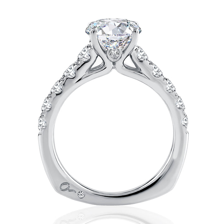 Modern Diamond Pavé Round Cut Diamond Engagement Ring