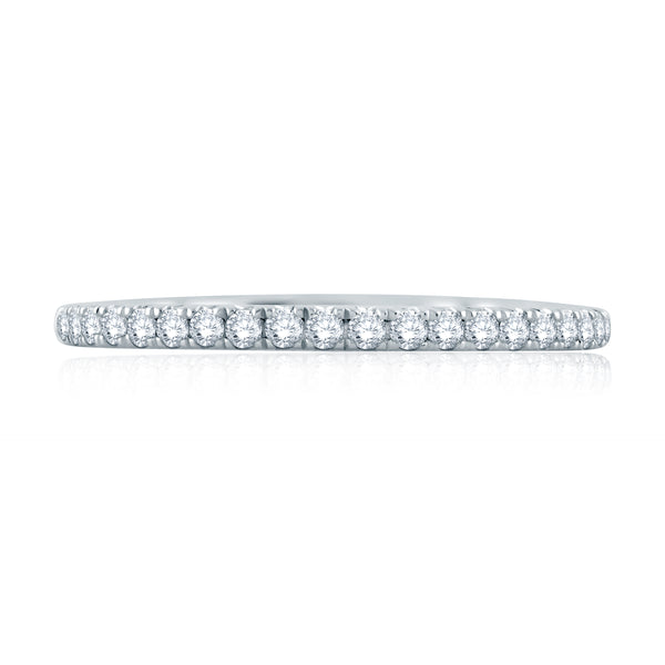 French Pave Diamond Wedding Band