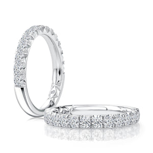 0.76ctw Halfway Heritage Pave Diamond Band
