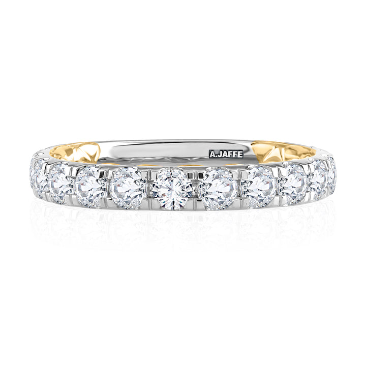 Modern Two Tone Diamond Wedding Ring