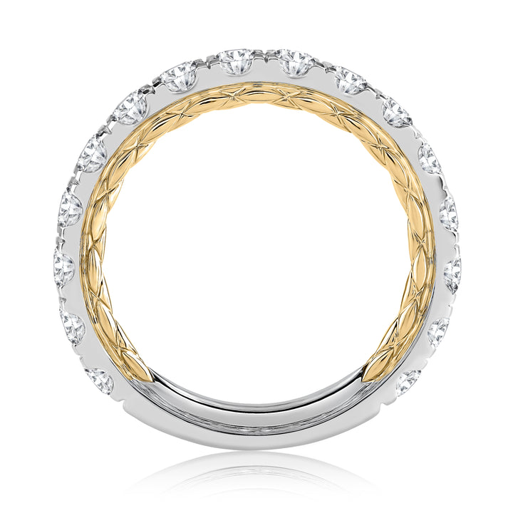 Modern Two Tone Diamond Wedding Ring