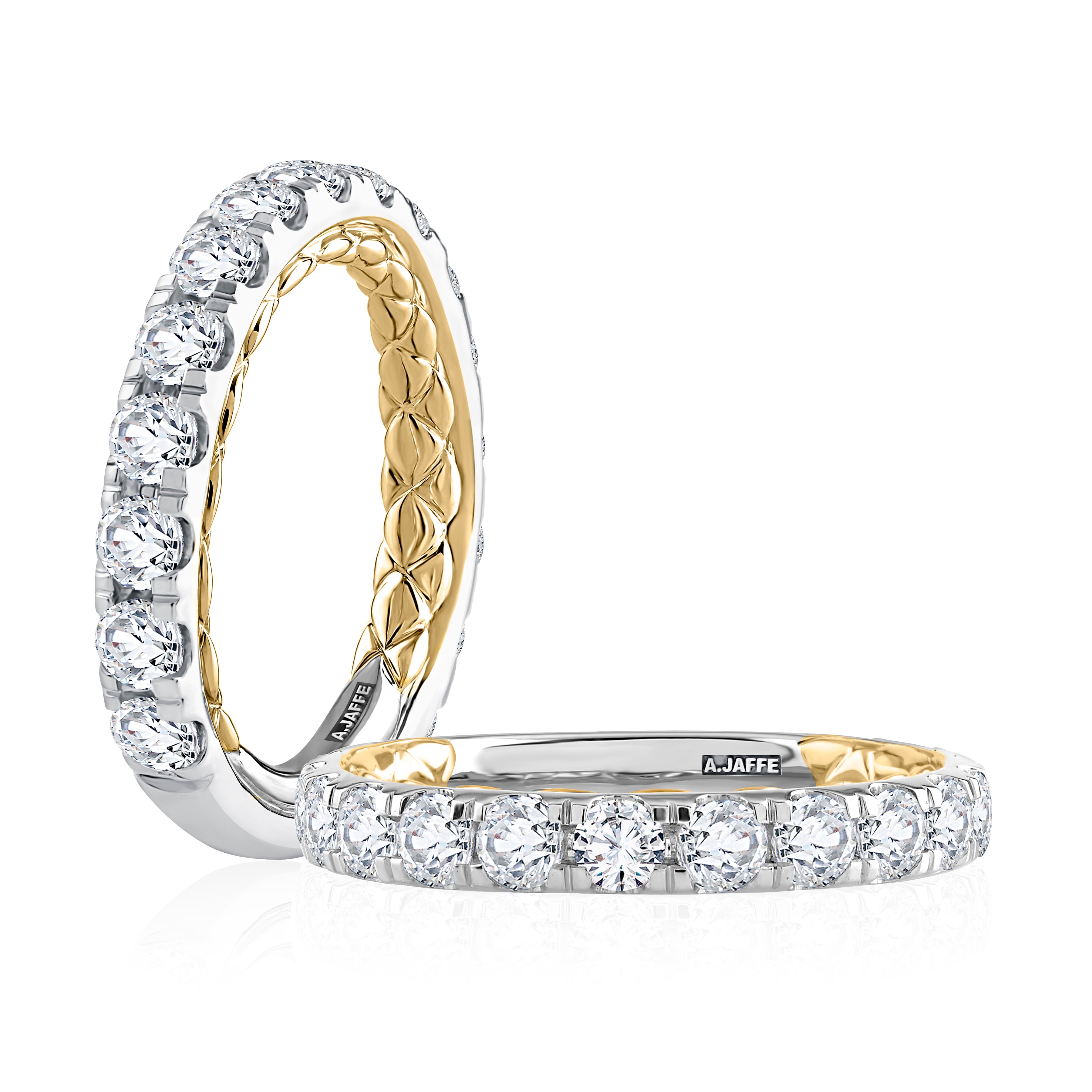 Modern Two Tone Diamond Wedding Ring