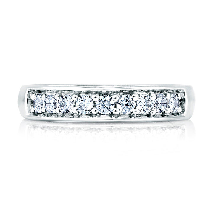 Elegant .67ctw Diamond Band with Diamond Studded Profile.