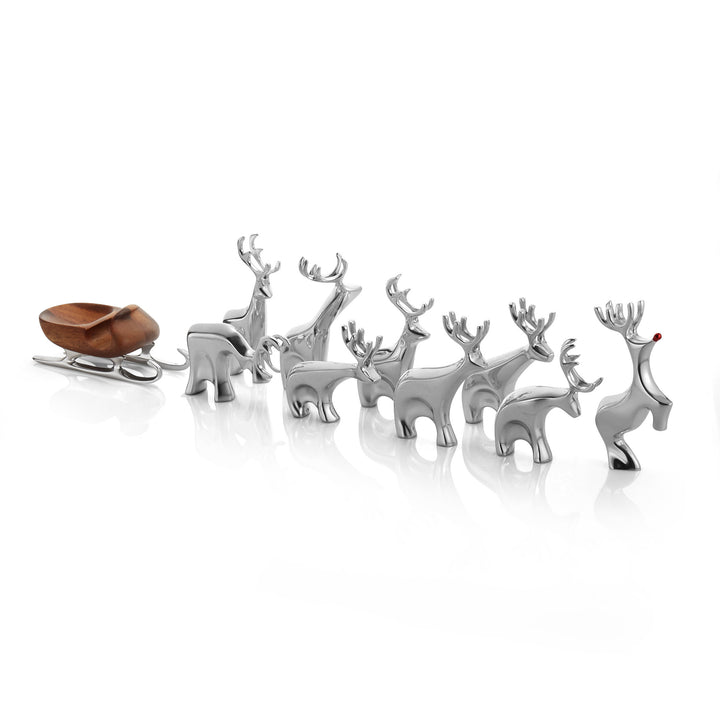 10-Piece Miniature Reindeer Set