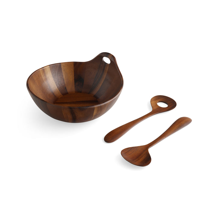Portables Wood Salad Bowl w/Servers