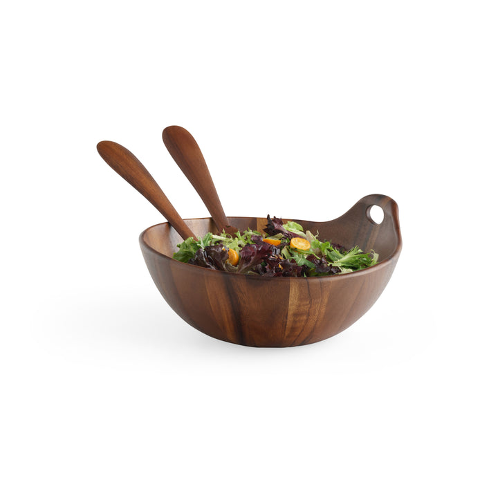 Portables Wood Salad Bowl w/Servers
