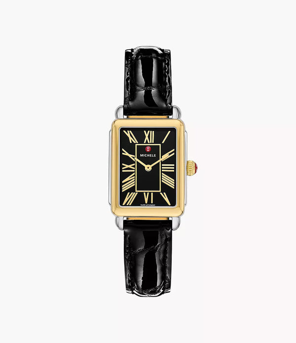 Deco Park Black Leather Watch