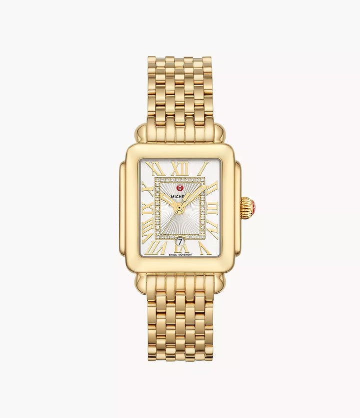 Deco Madison Mid 18K Gold Diamond Dial Watch