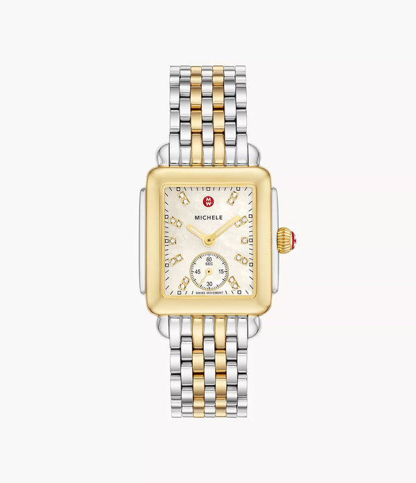 Deco Mid Two-Tone 18K Gold-Plated Diamond Dial Watch