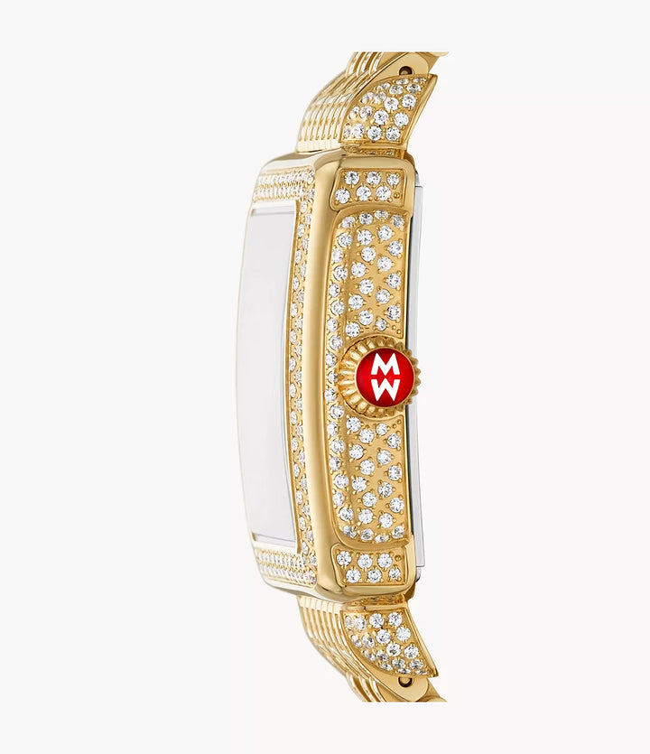 Limited Edition Deco Mid Diamond Pavé Jubilee 18K Gold-Plated Watch