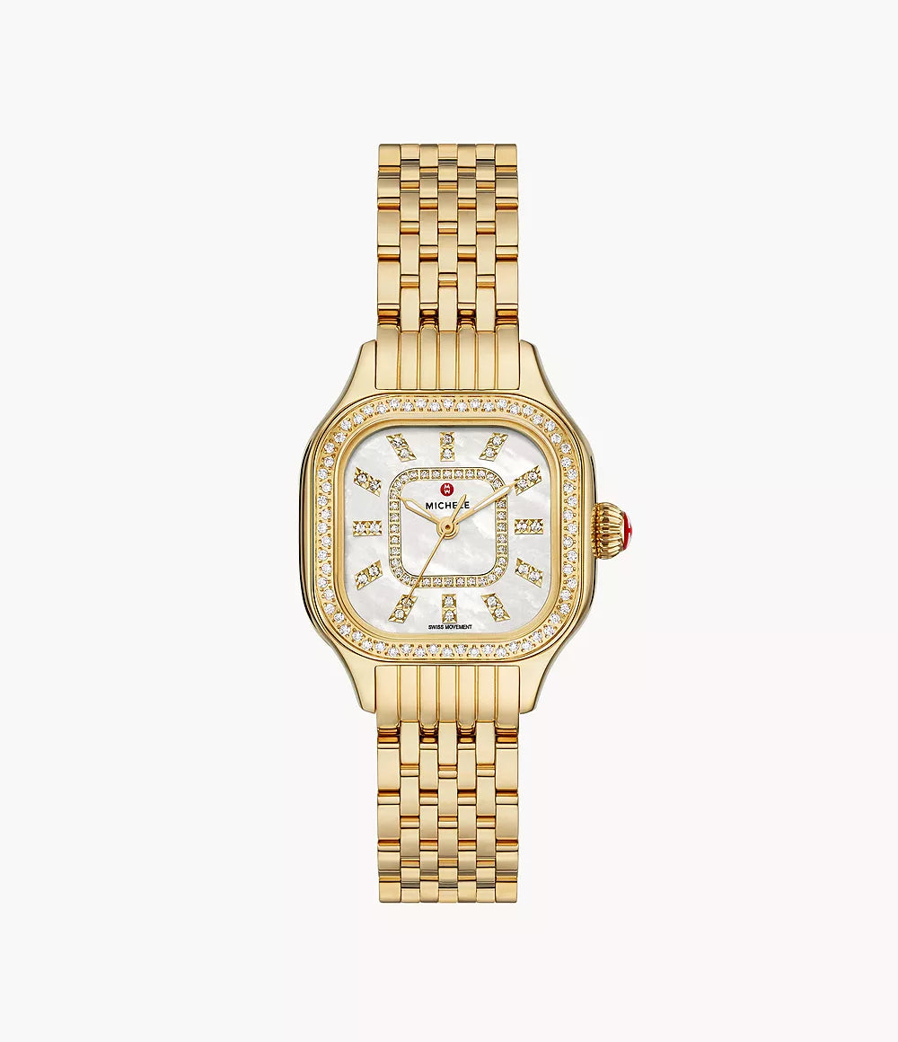 Meggie Gold Diamond Stainless Steel Watch
