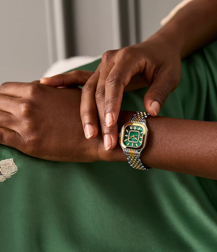 Meggie 18K Two-Tone Gold-Plated Diamond Dial Watch