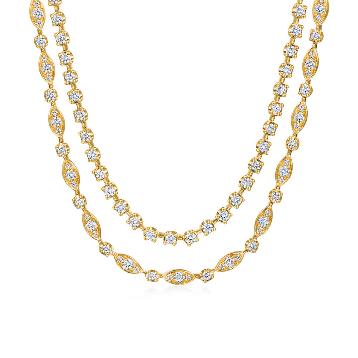 2.84ctw Diamond Double Line Necklace