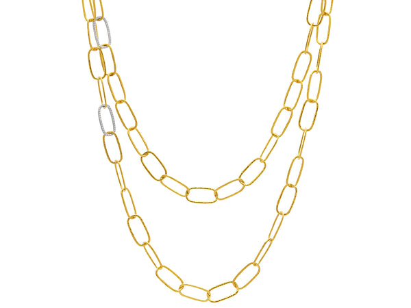 Diamond Link Gold Necklace