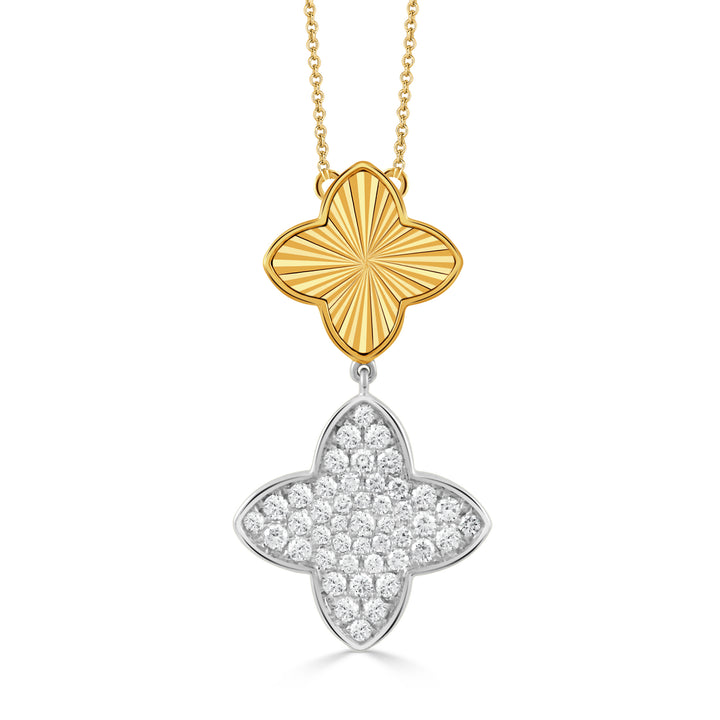 18K White and Yellow Gold 0.59ctw Diamond Necklace