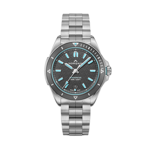 NORQAIN Adventure Grey 40mm watch — CHRONOMETER 200M / 660FT, SWISS MADE, date 8