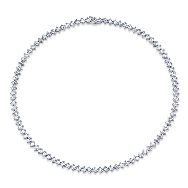 23.33ctw Slanted Diamond Necklace