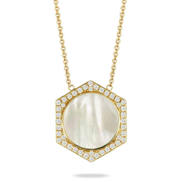 Diamond Pendant with White Mother of Pearl