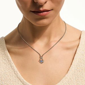 Sterling Silver Tanzanite and Diamonds Icon Necklace - 1.8MM