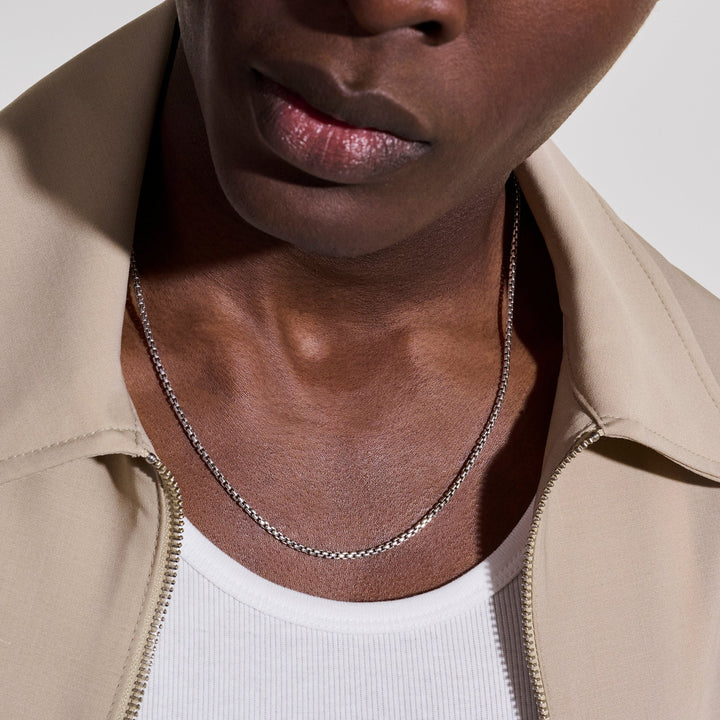 Sterling Silver Box Chain Necklace 2.7MM