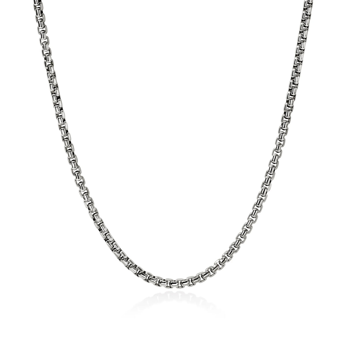 silver chain on a white background
