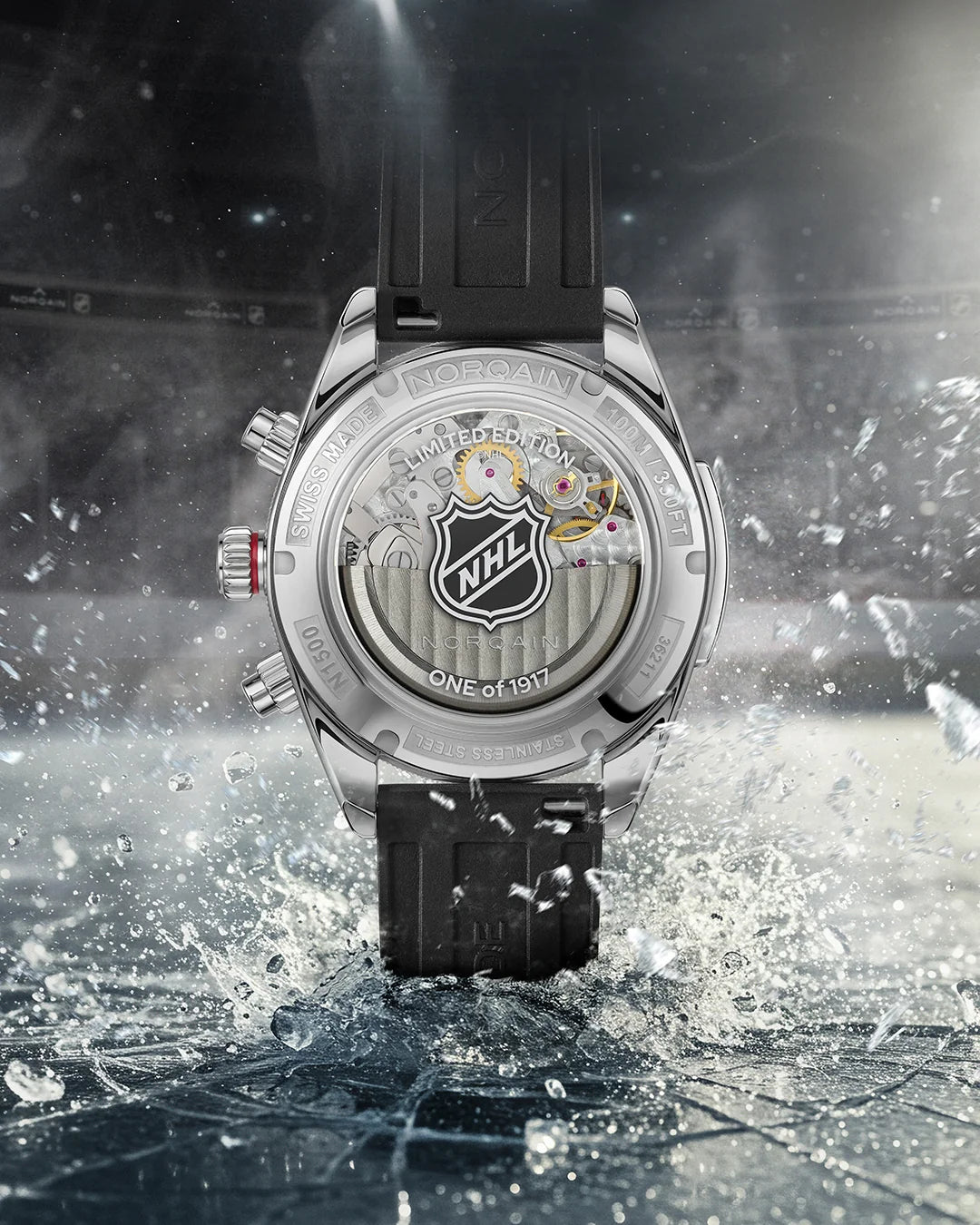 Watch with NHL logo on a dark background