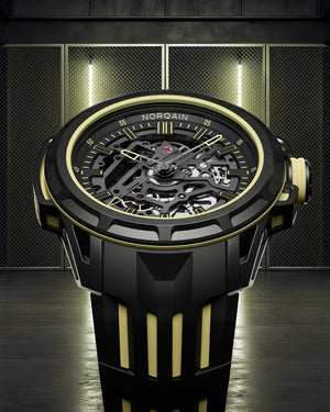 Luxury watch with intricate design on a dark background