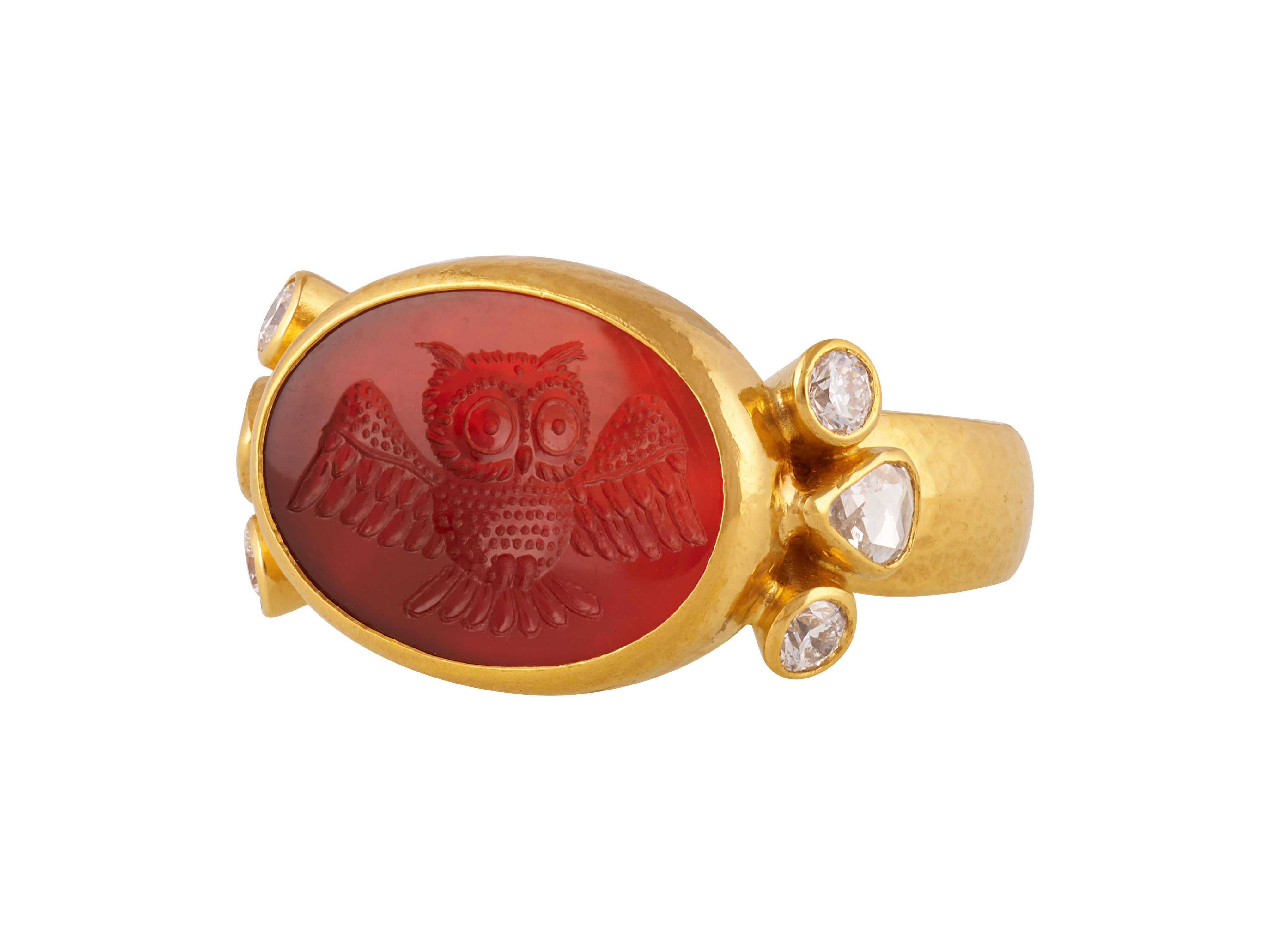 Carnelian and Diamond Ring