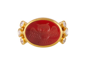 Carnelian and Diamond Ring