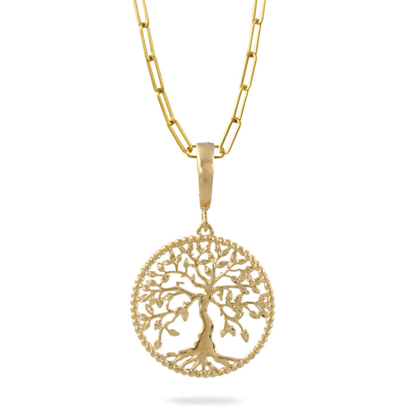 18K Yellow Gold Medallion Pendant with a Diamond Bail