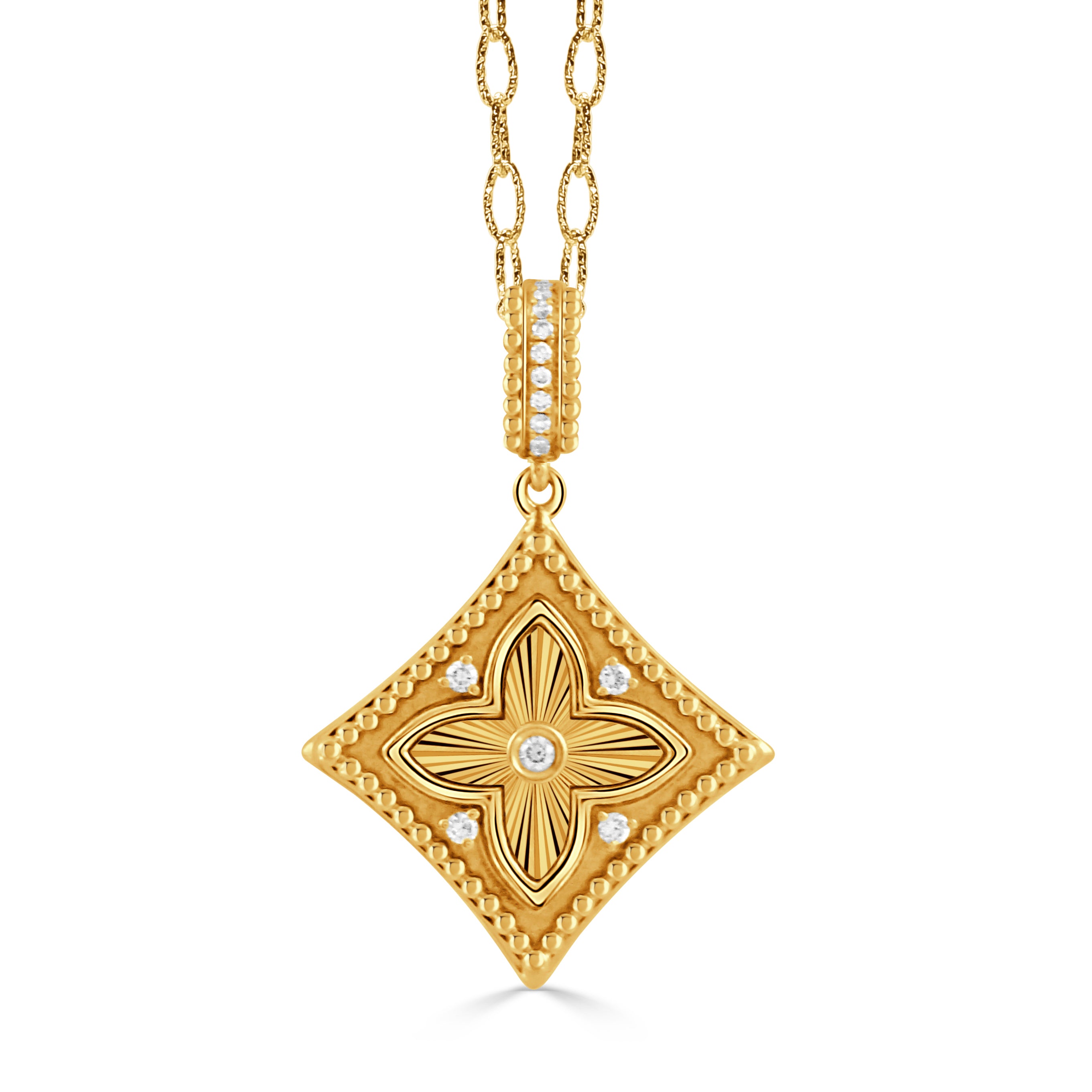 18K Yellow Gold .09ctw Diamond Pendant