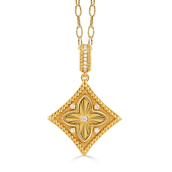 18K Yellow Gold .09ctw Diamond Pendant