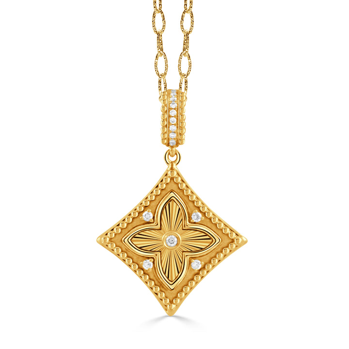 18K Yellow Gold .09ctw Diamond Pendant