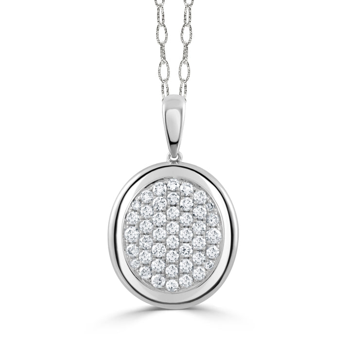 18K White Gold Diamond Pendant
