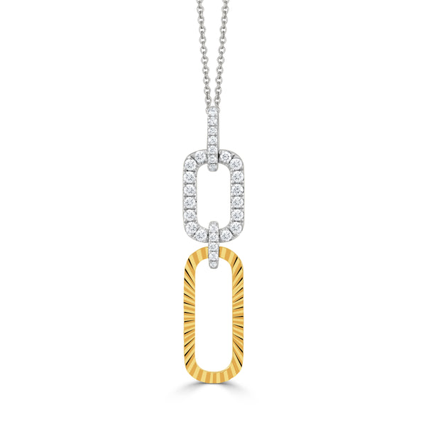 18K White and Yellow Gold 0.30ctw Diamond Necklace