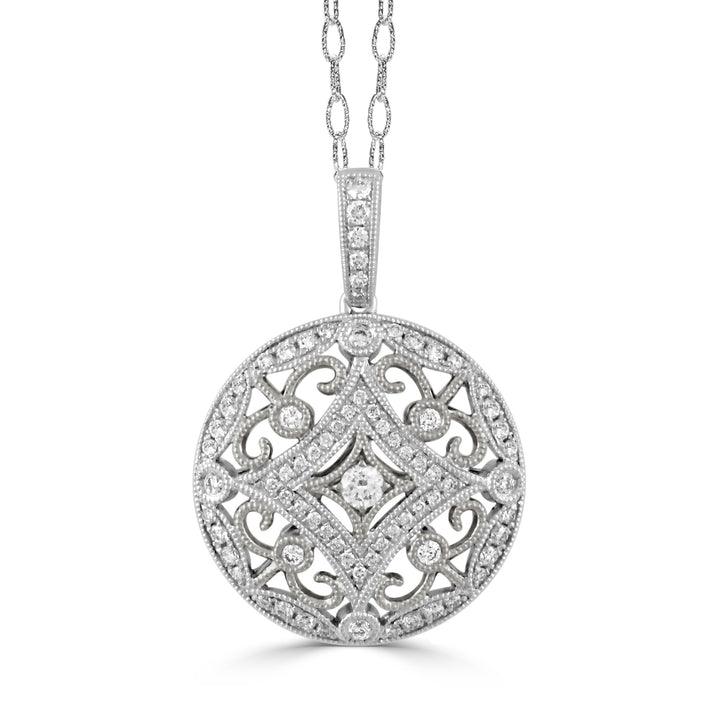 18k White Gold Diamond Pendant