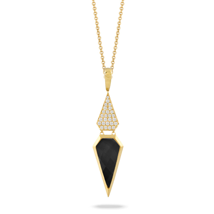 Black Onyx, 0.23ctw Diamond Necklace
