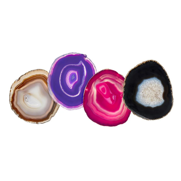 Pedra Coasters, Assorted Agate, Set of 4