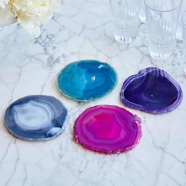 Pedra Coasters, Assorted Agate, Set of 4