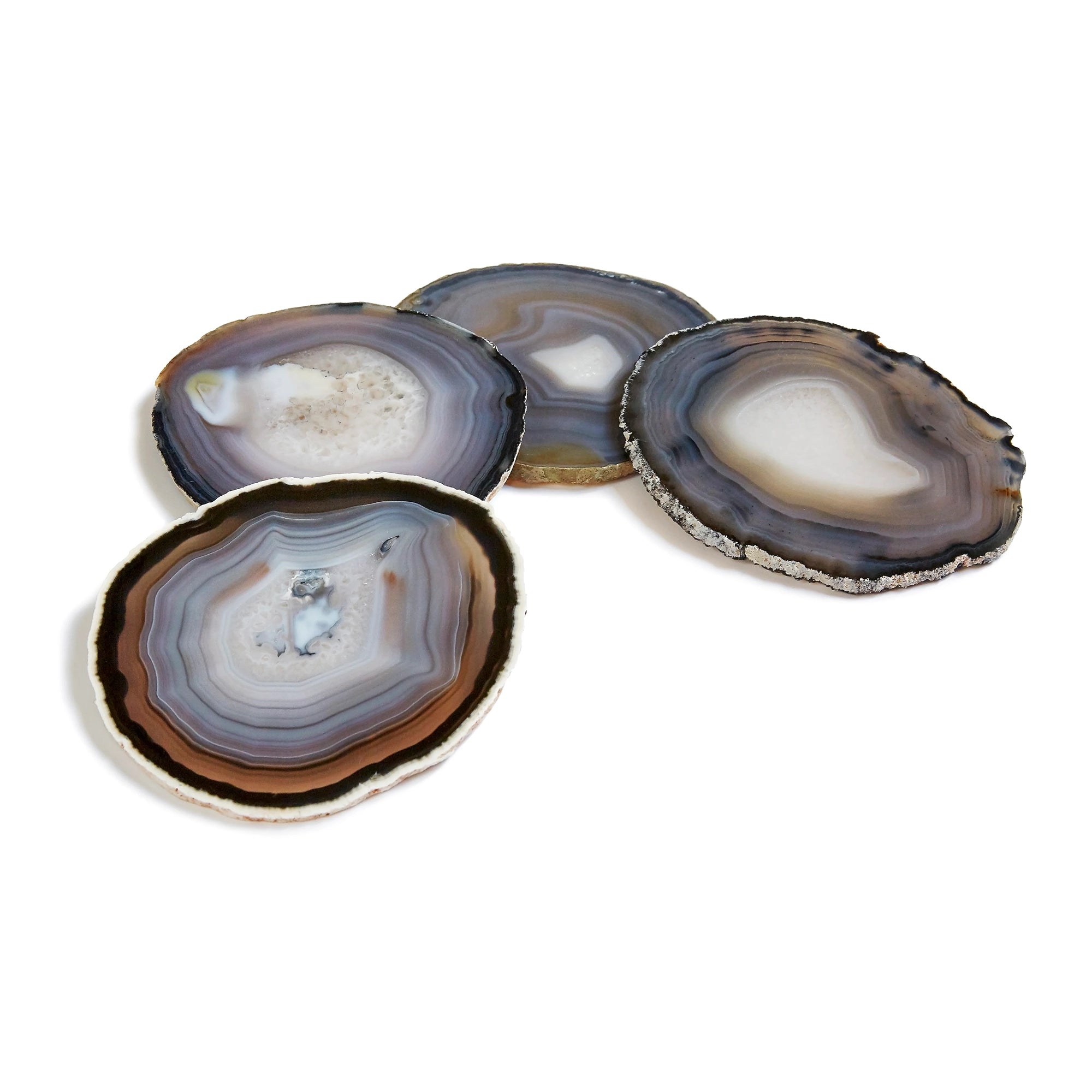 Pedra Coasters, Smoke Agate, Set of 4