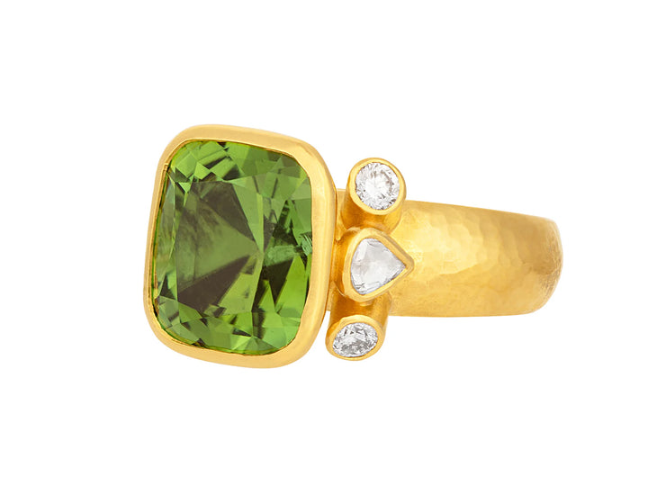 Tourmaline and Diamond Ring