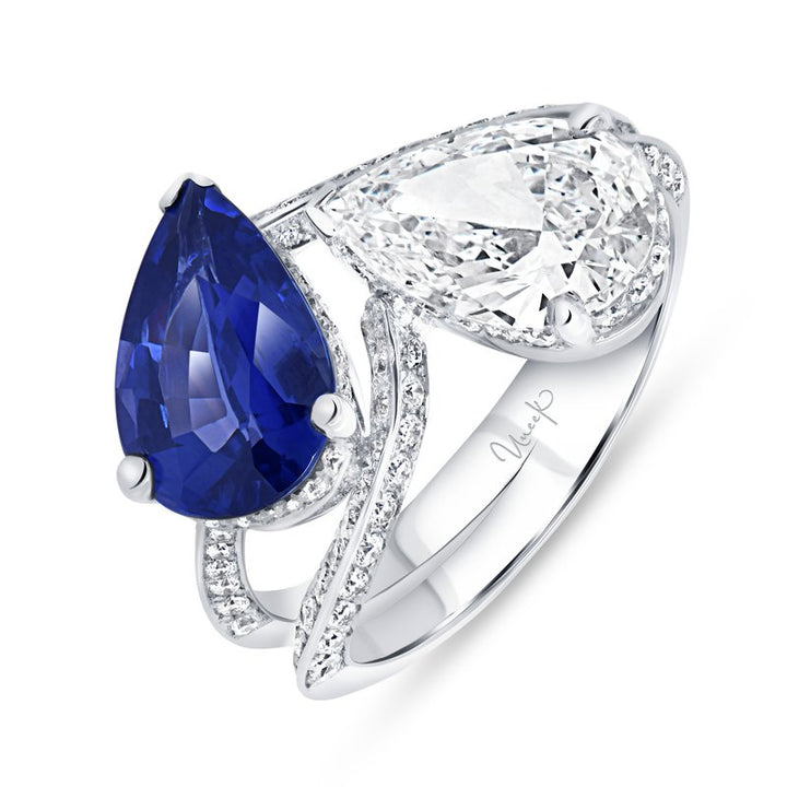 Blue Sapphire and Diamond Fashion Ring