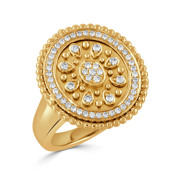 18K yellow gold .29ctw diamond ring