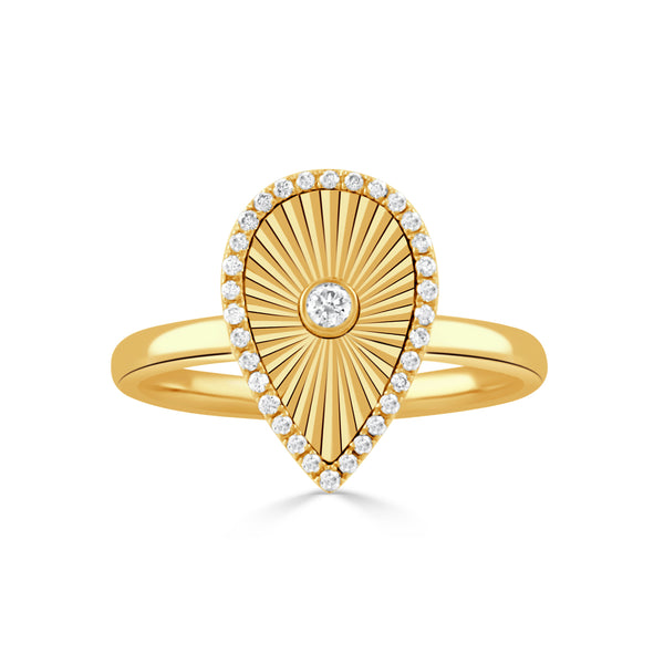 18K Yellow Gold 0.16ctw Diamond Ring